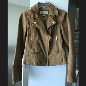 Tan suede Michael Kors leather jacket
